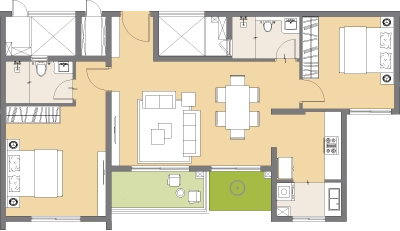 2 Bed Home Floor Plan
