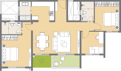 3 Bed Home Floor Plan